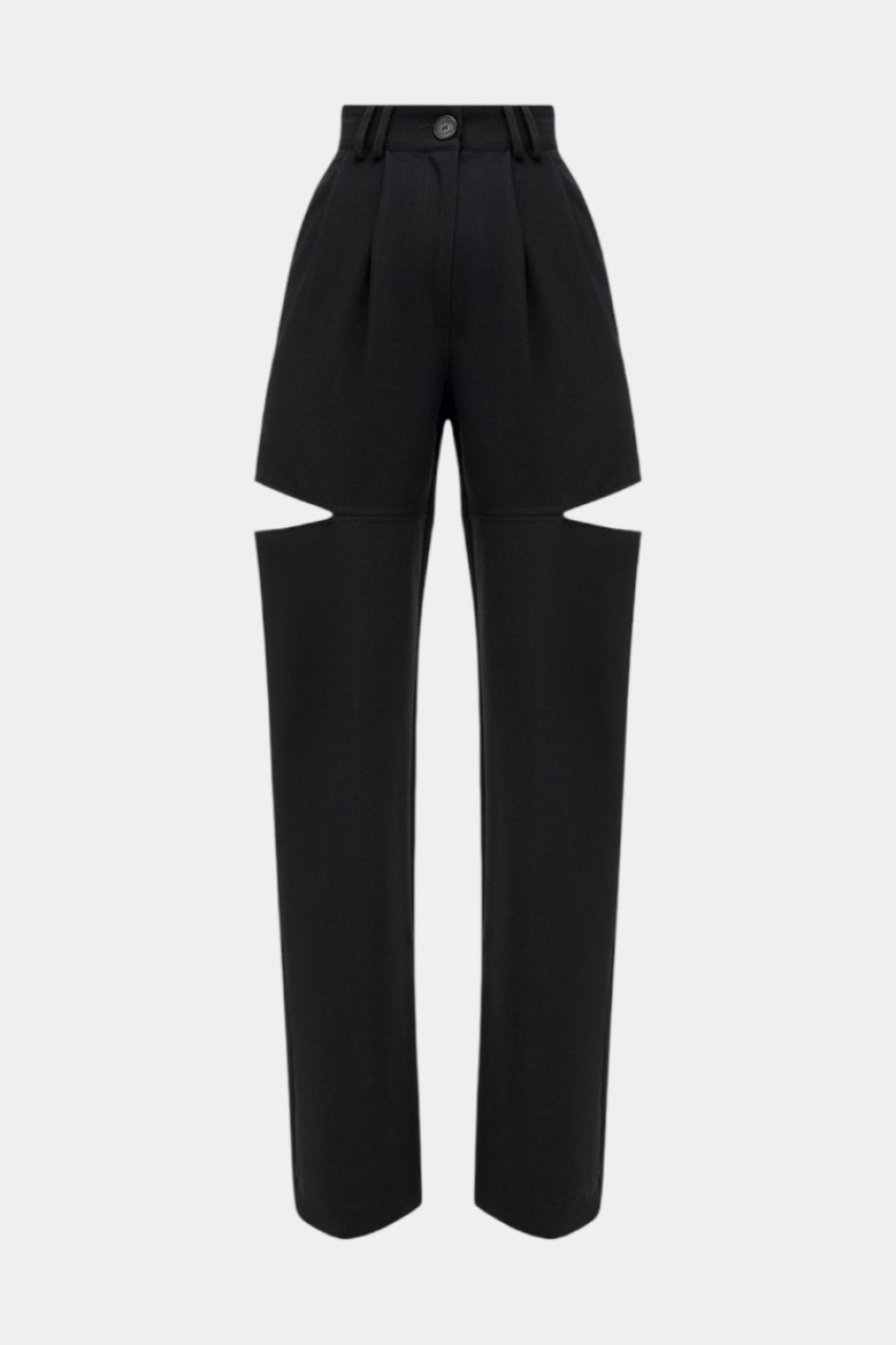 Чёрные брюки с боковыми разрезами