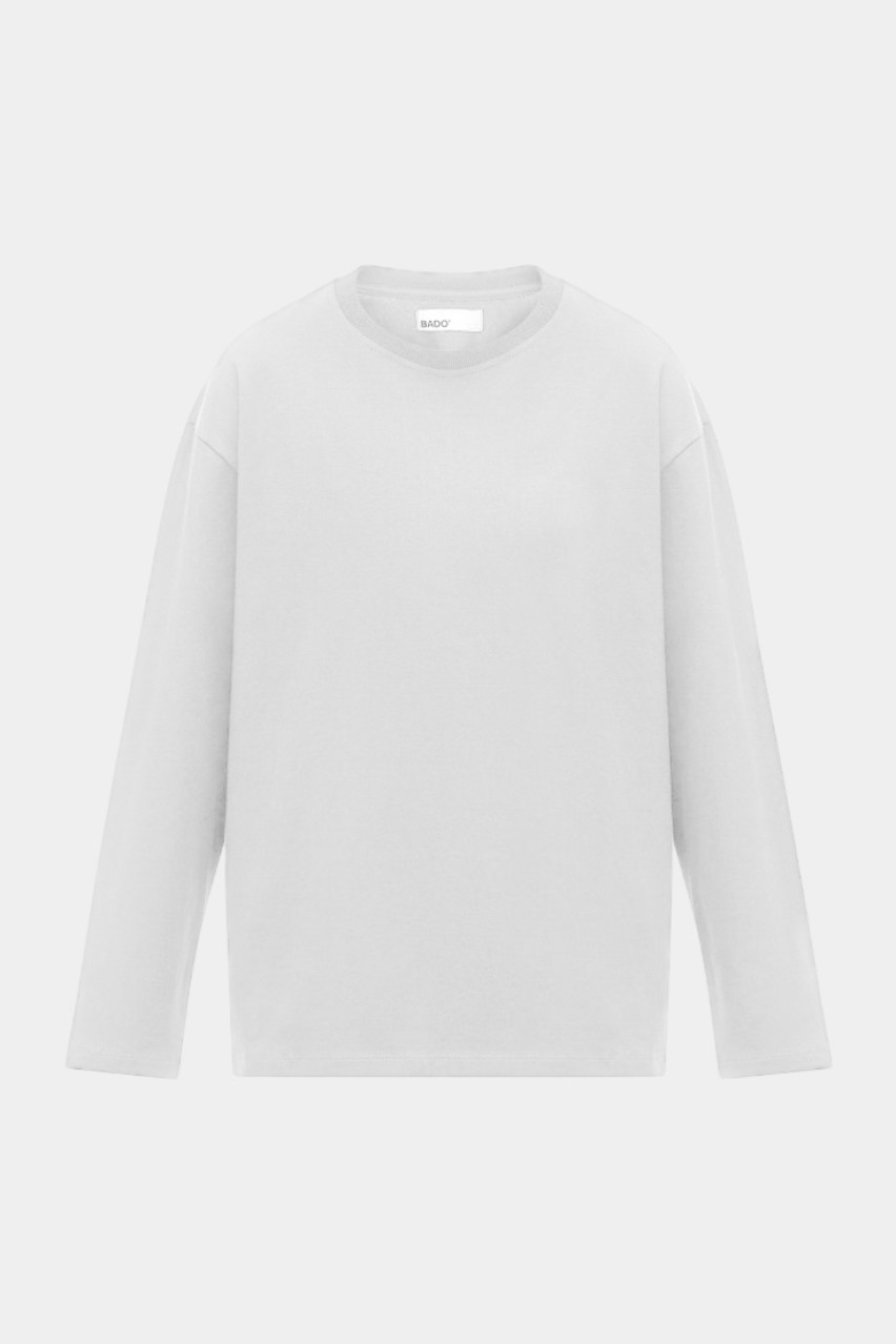 Молочний базовий лонгслів Oversize SS2024-09 BLAZH.