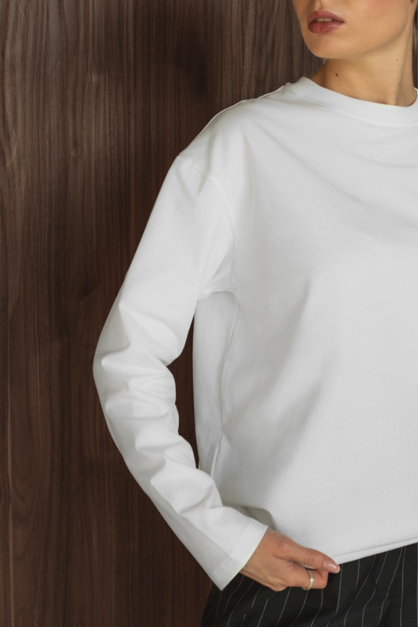 Молочний базовий лонгслів Oversize SS2024-09 BLAZH.