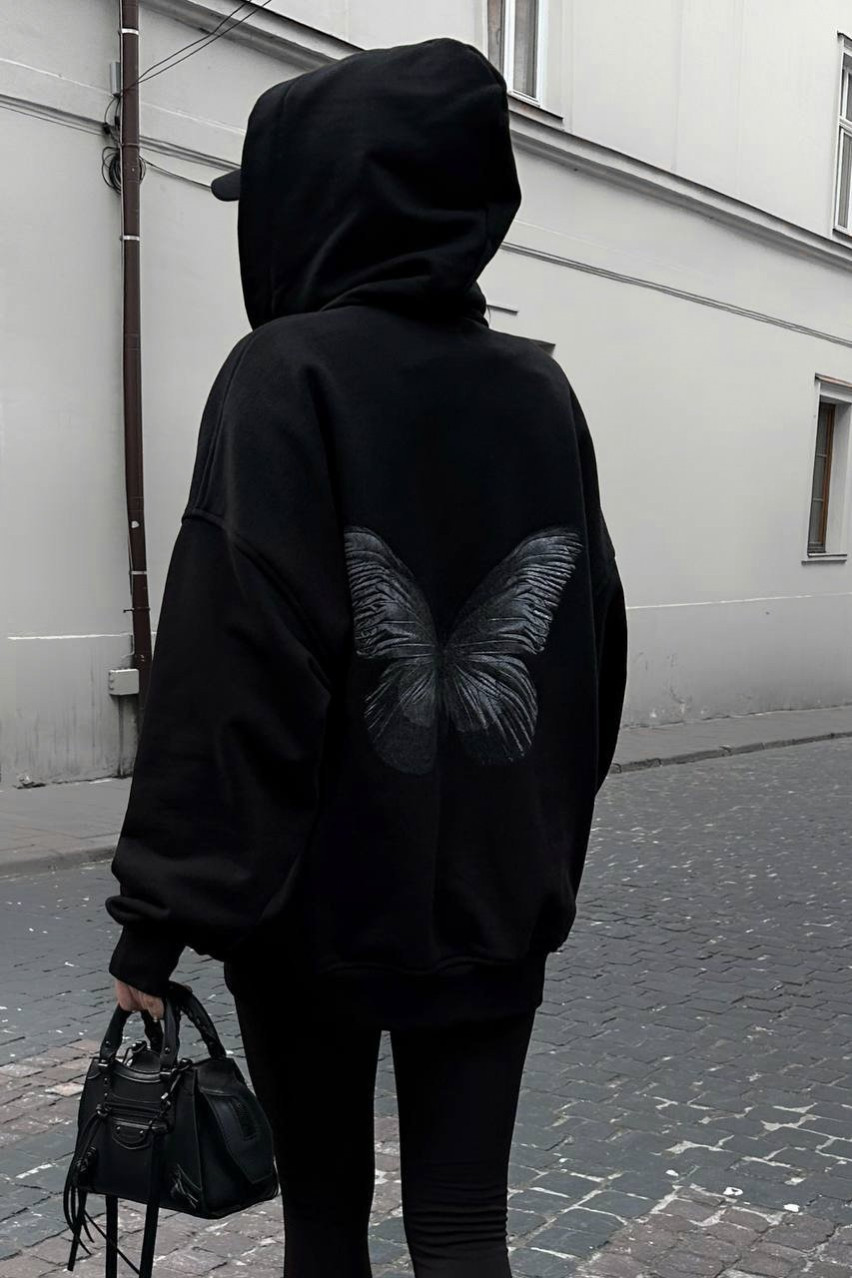 Чёрное худи Butterfly BLAZH.