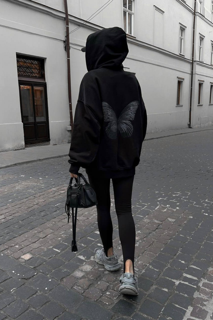 Чёрное худи Butterfly BLAZH.