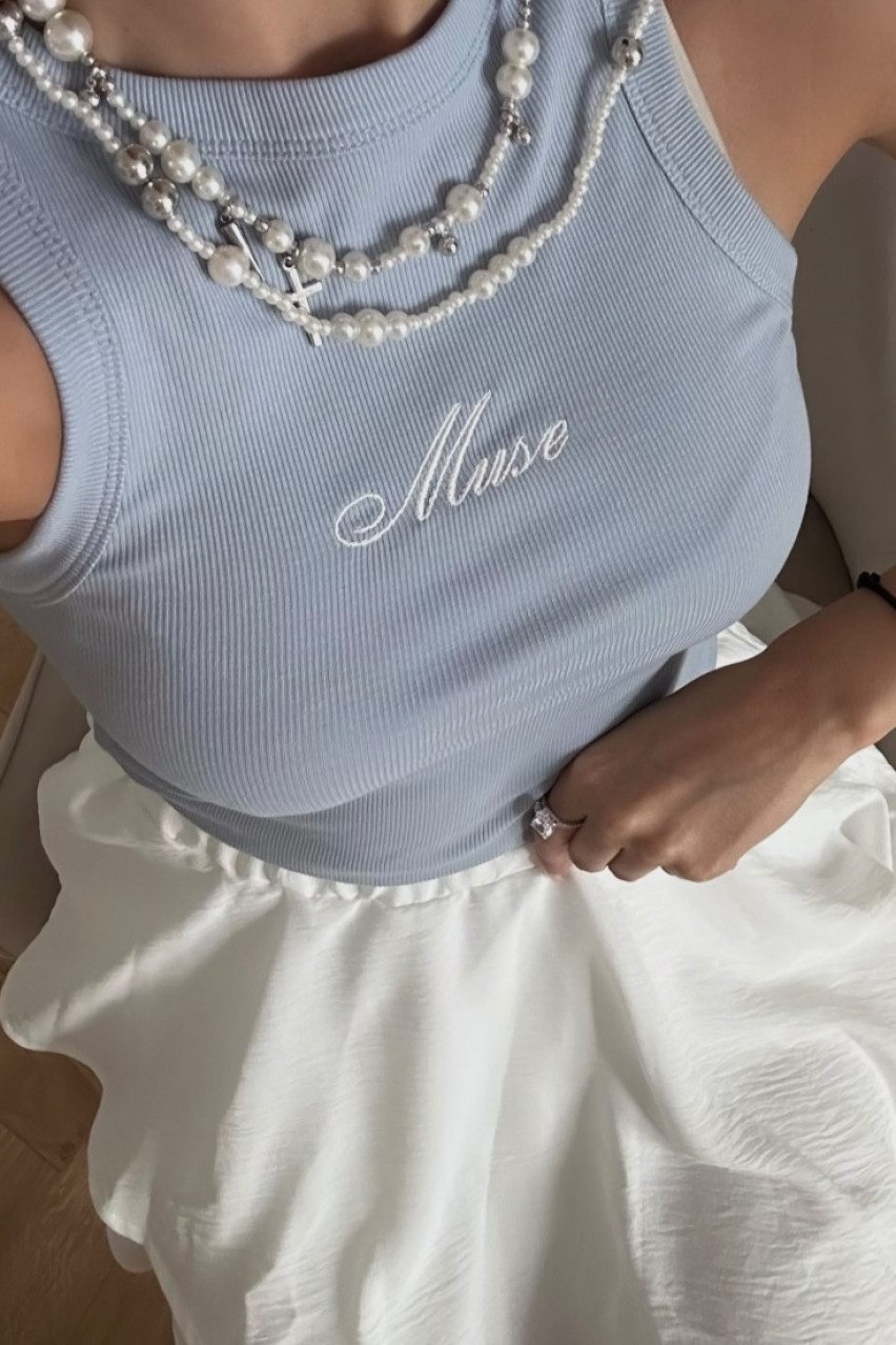 Голубая майка Muse SS2024 BLAZH.