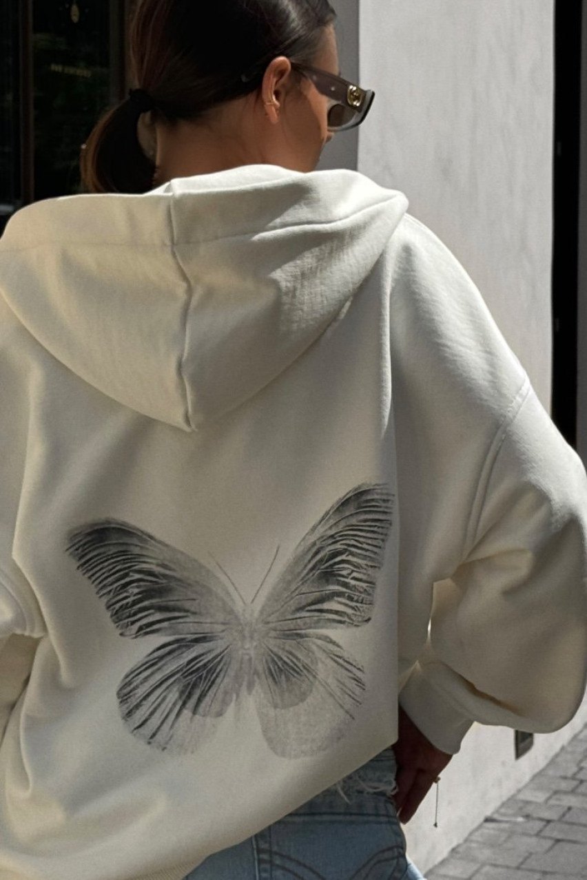Молочное худи Butterfly SS2024-13 BLAZH.