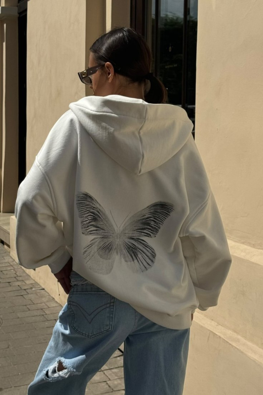 Молочное худи Butterfly SS2024-13 BLAZH.