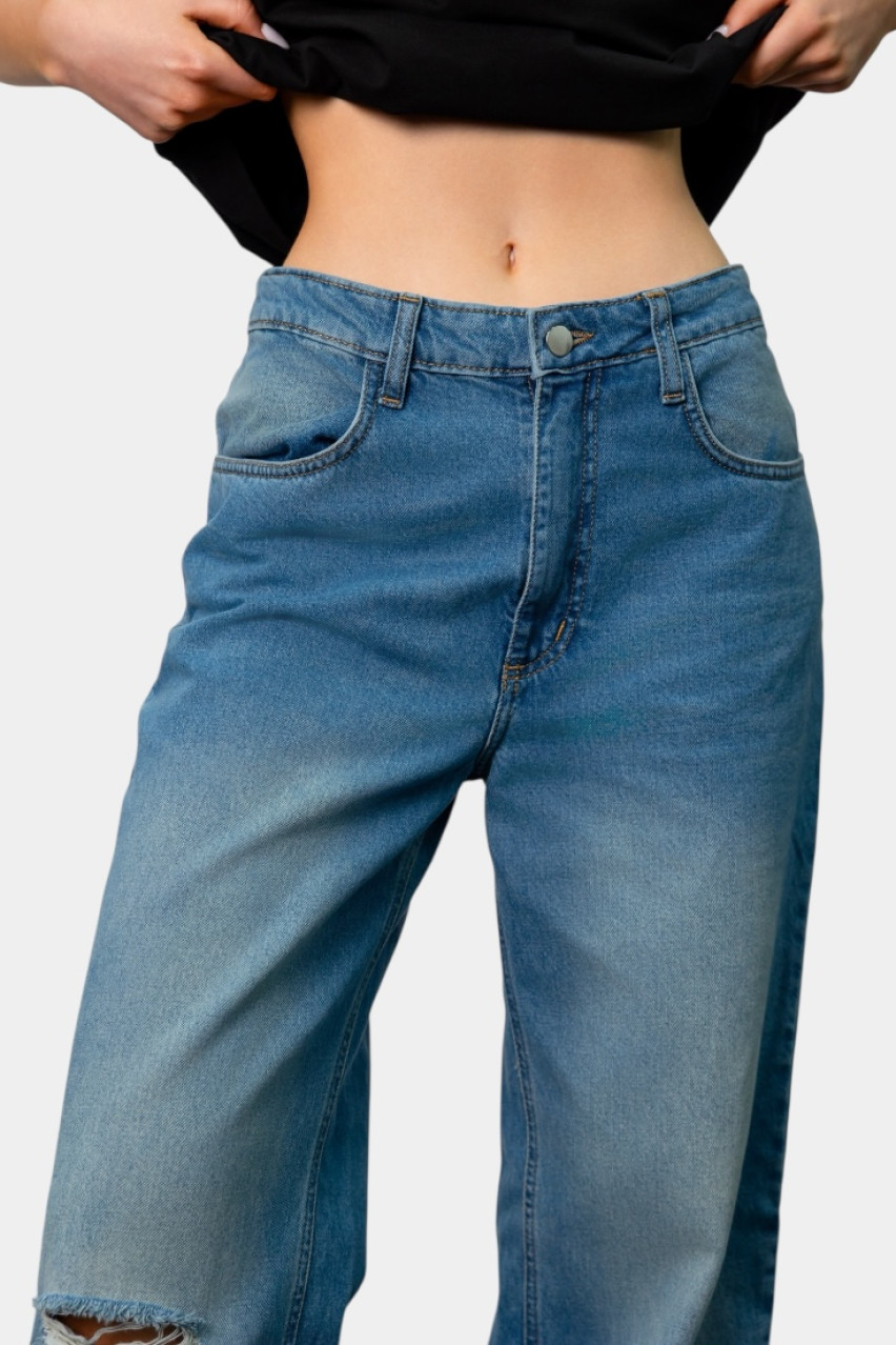 Синие джинсы с низкой посадкой BLAZH.