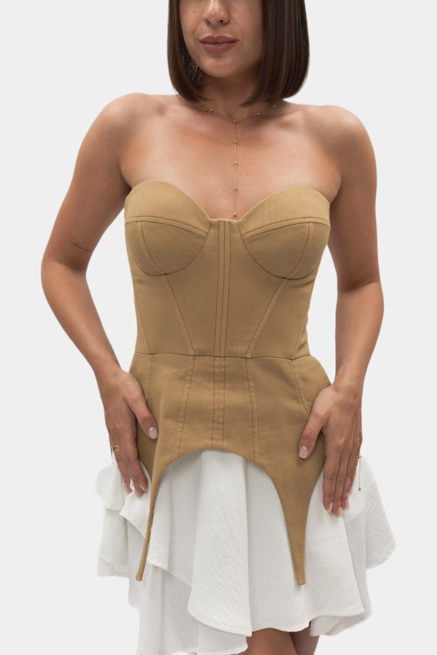 Кэмел корсет из денима BLAZH.