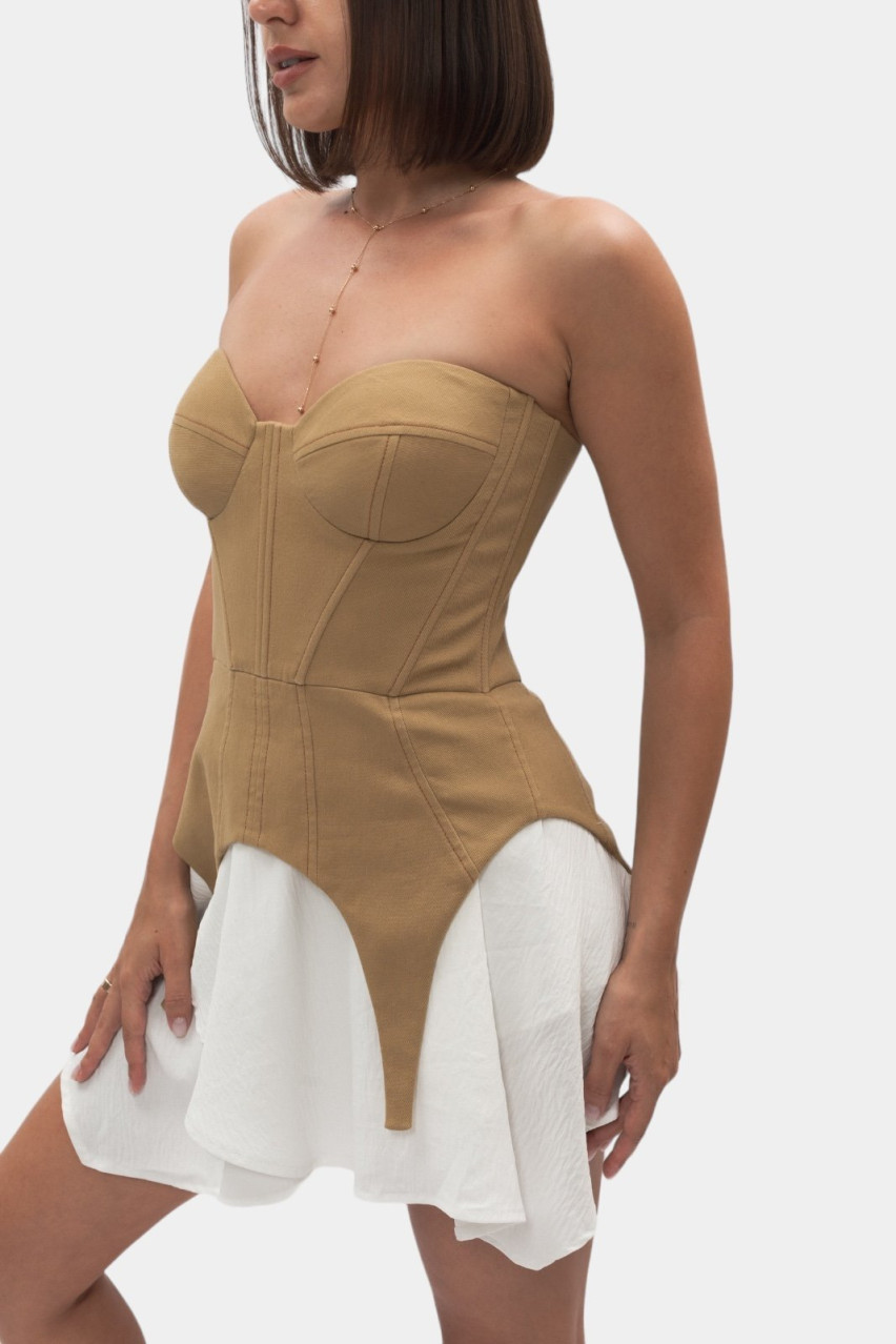 Кэмел корсет из денима BLAZH.