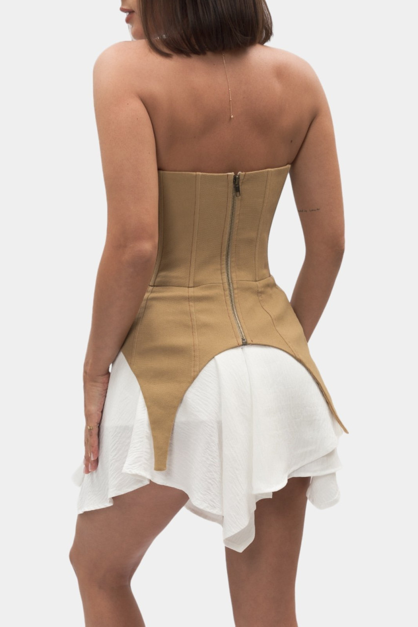 Кэмел корсет из денима BLAZH.