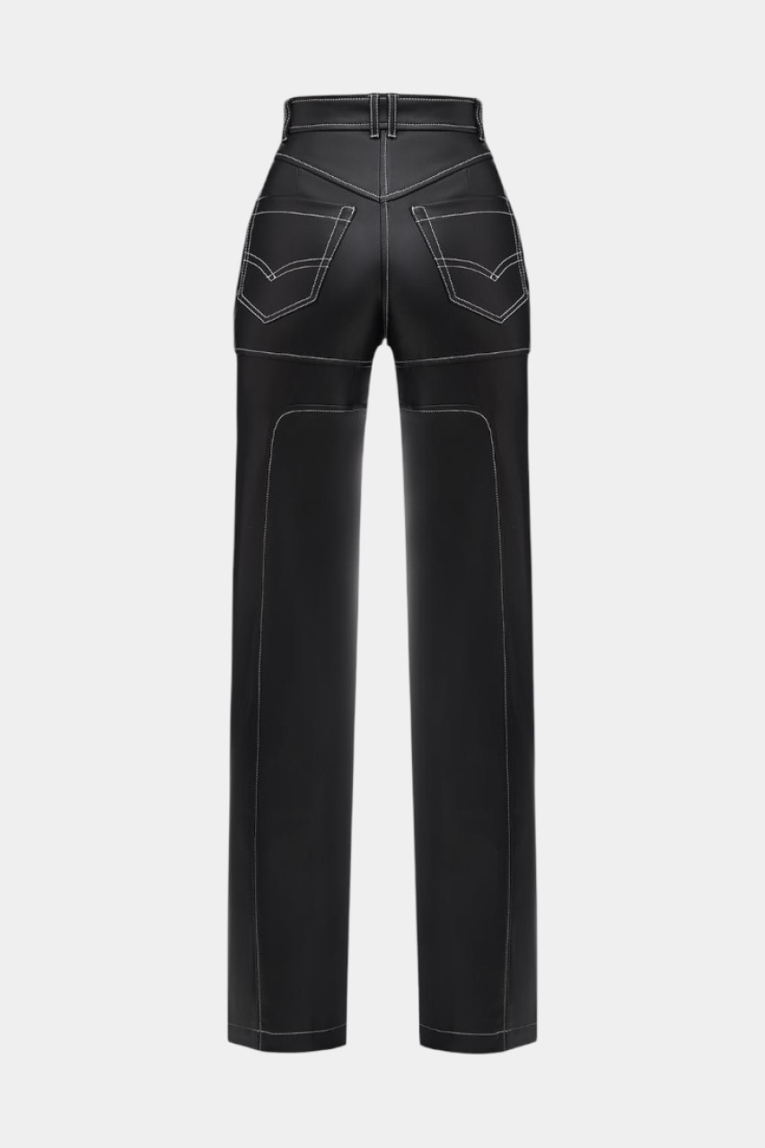 Чорні брюки з екошкіри BLAZH.