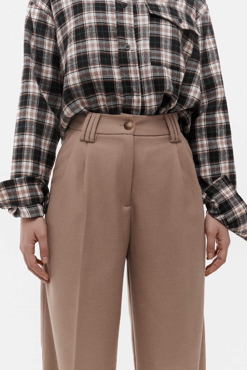 Бежевые брюки-палаццо BLAZH.