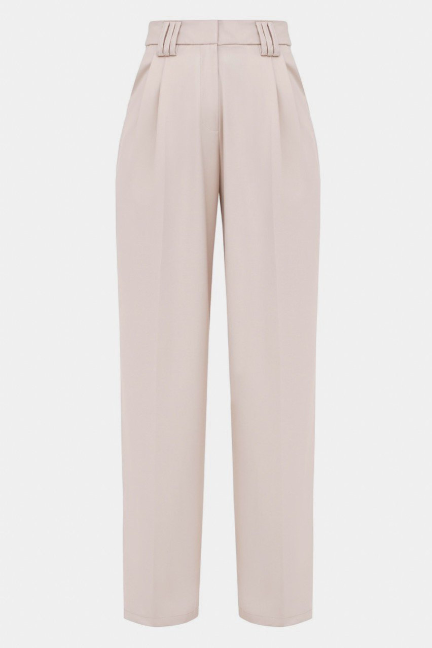 Бежевые брюки-палаццо