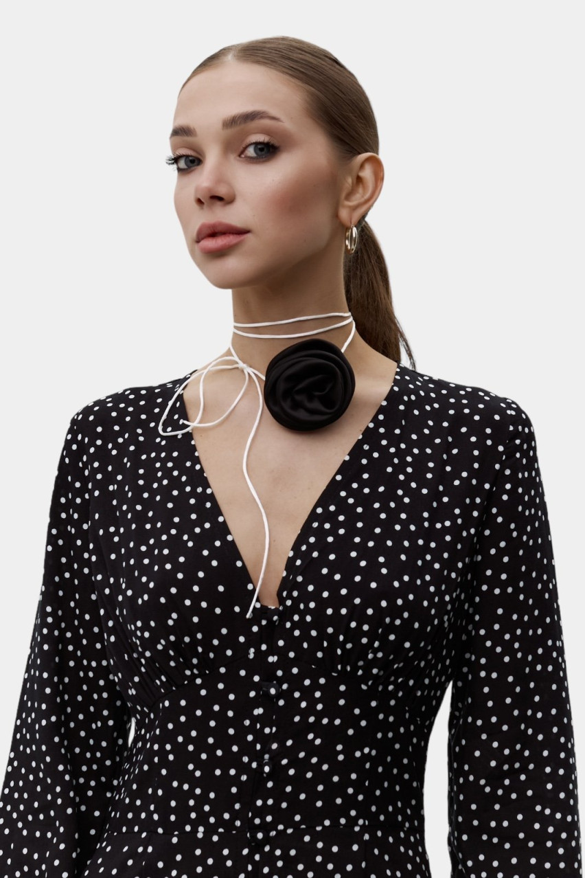 Чёрный чокер-роза BLAZH.