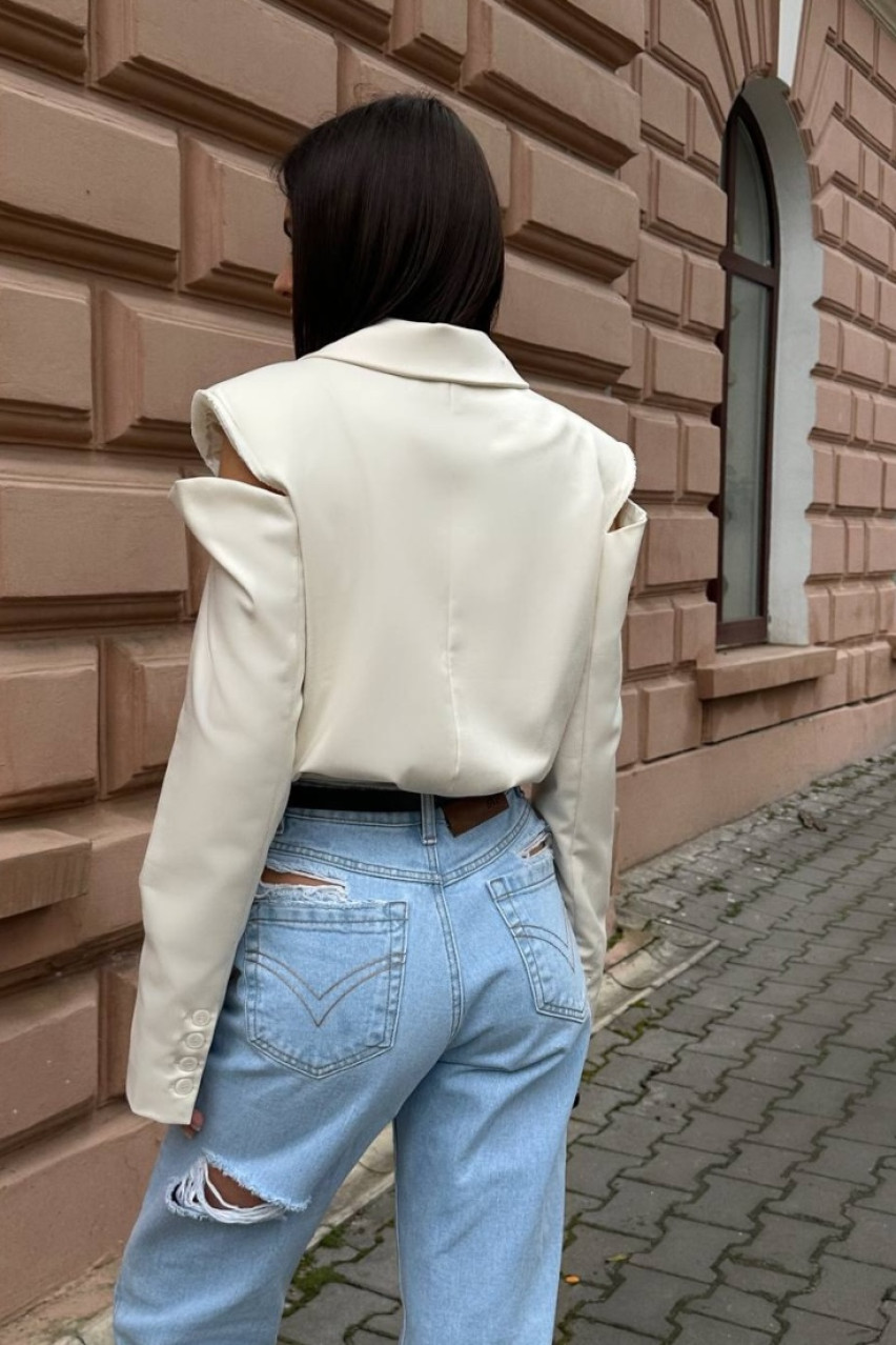Молочний піджак-боді Cut Off Shoulder SS2024 BLAZH'