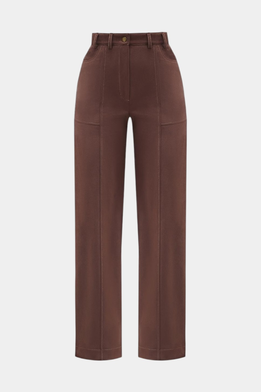 Шоколадные брюки из экозамши BLAZH.