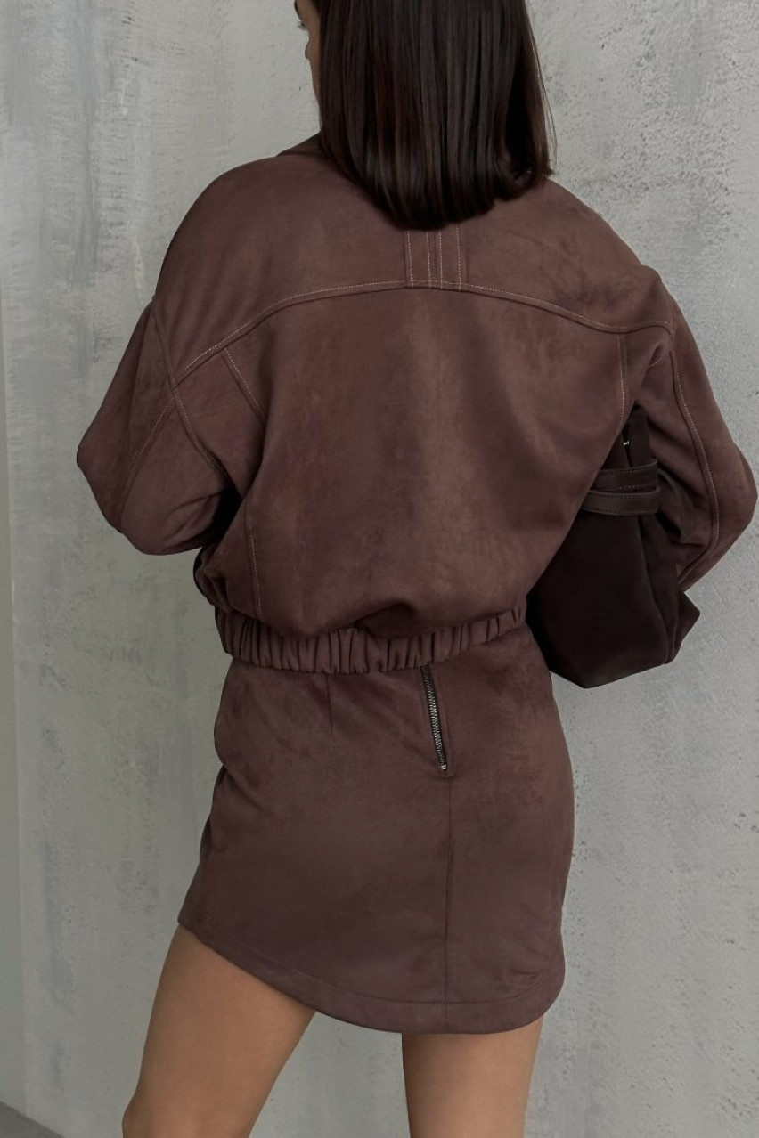 Шоколадная куртка с экозамшей BLAZH.