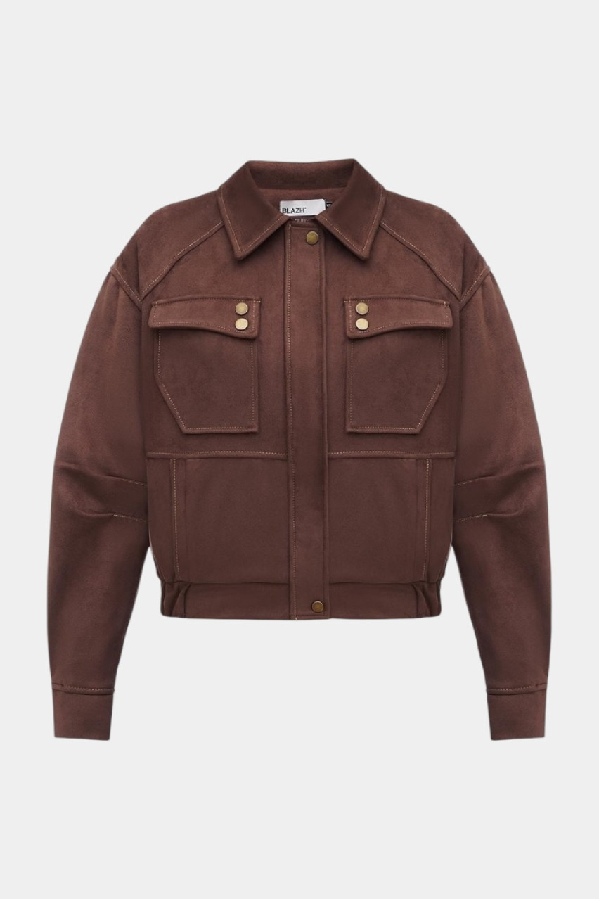 Шоколадная куртка с экозамшей BLAZH.
