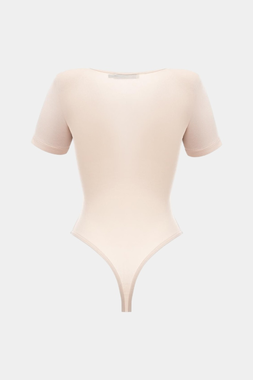 Бежевое боди с короткими рукавами BLAZH.