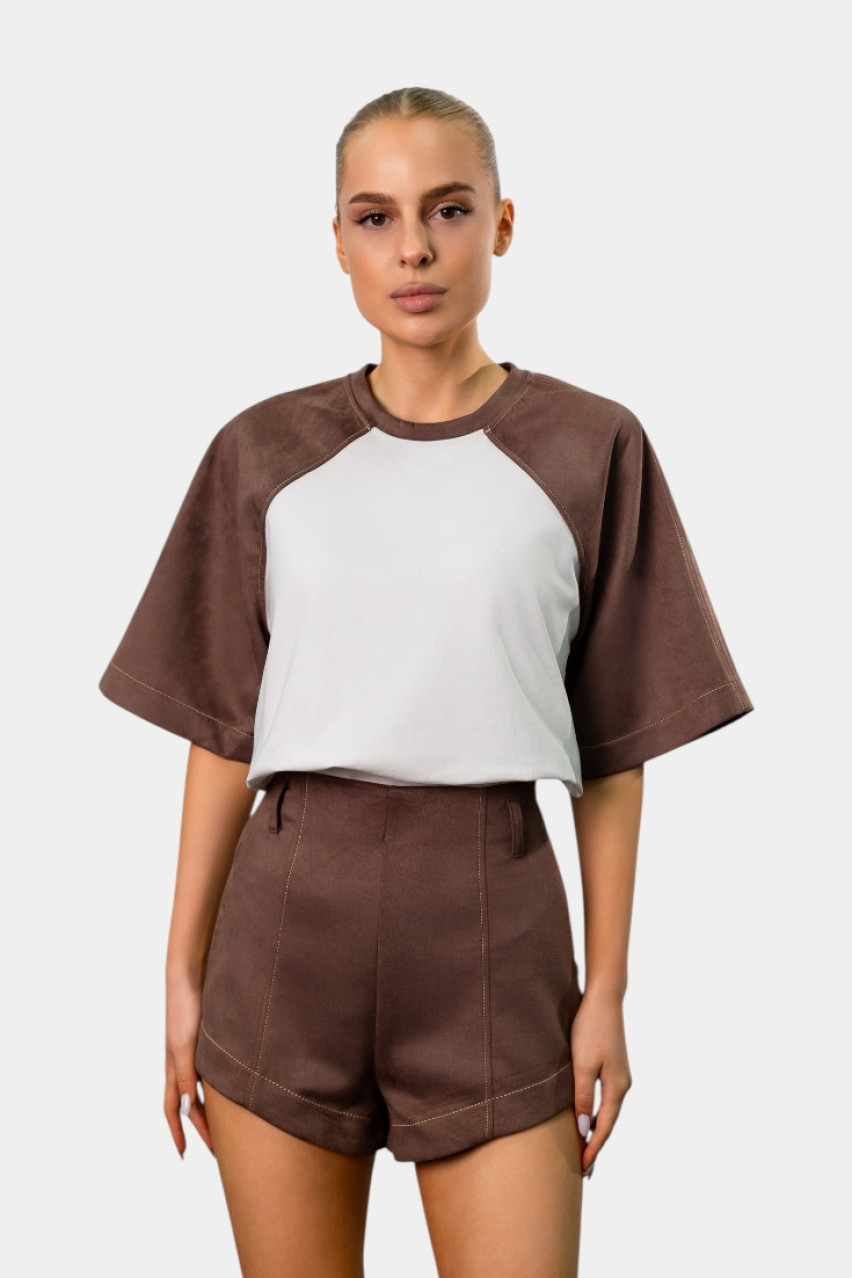 Шоколадні шорти з екозамші BLAZH.