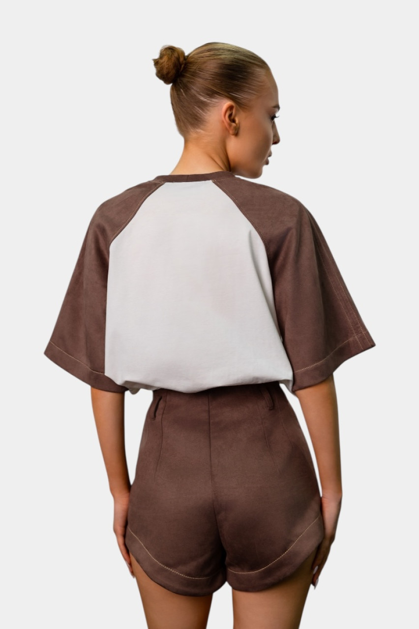 Шоколадні шорти з екозамші BLAZH.