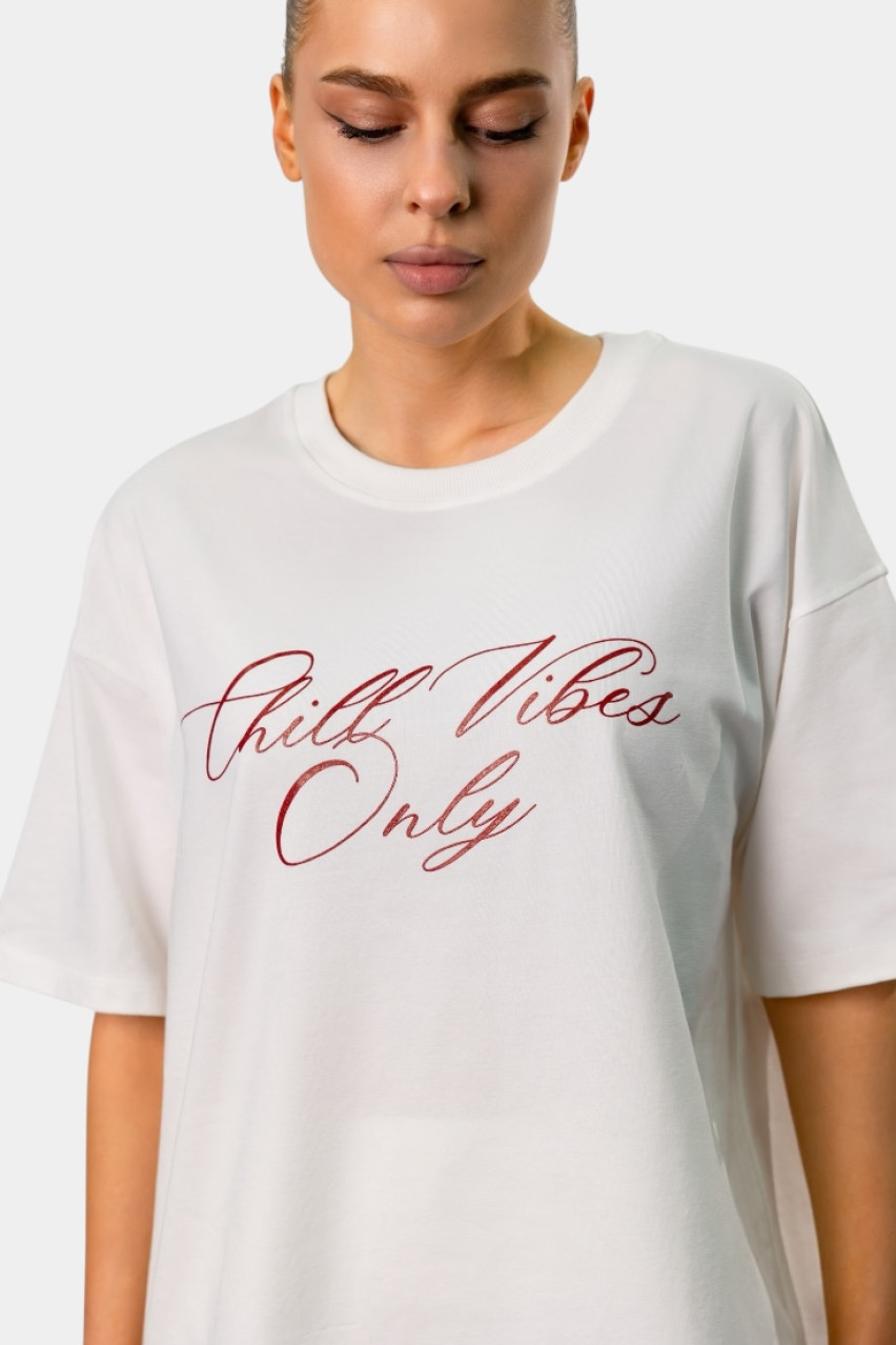 Молочна футболка Chill Vibes Only SS2025 BLAZH.