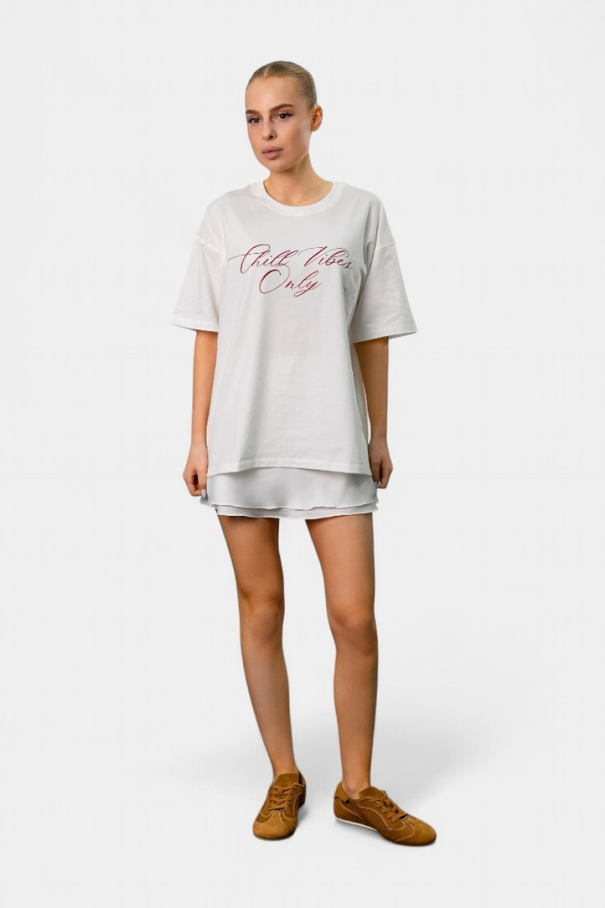 Молочная атласная мини-юбка SS2025 BLAZH.