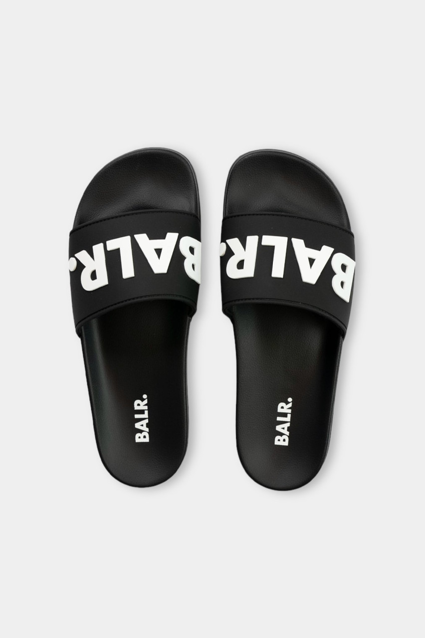 Черно-белые пляжные шлепанцы B1520.1004 1013 BALR.