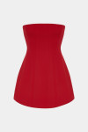 Червона мінісукня-корсет