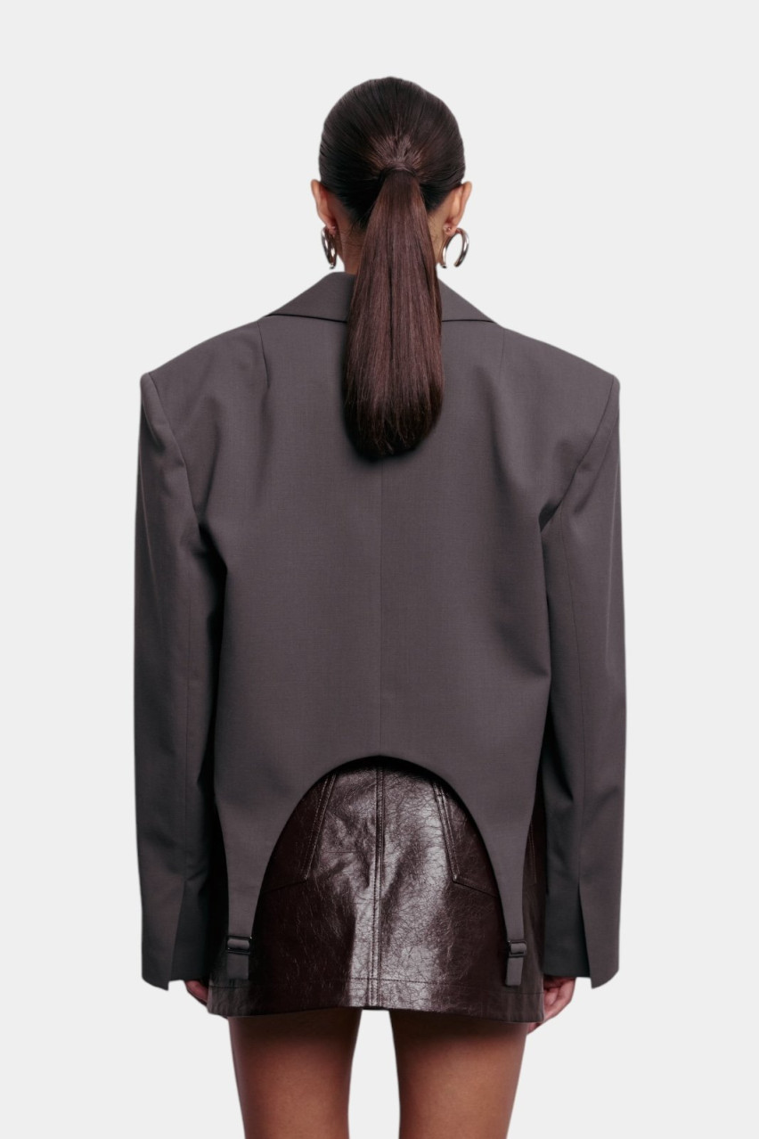 Графітовий кроп жакет з гартерами 88-18-1 BAZHANE