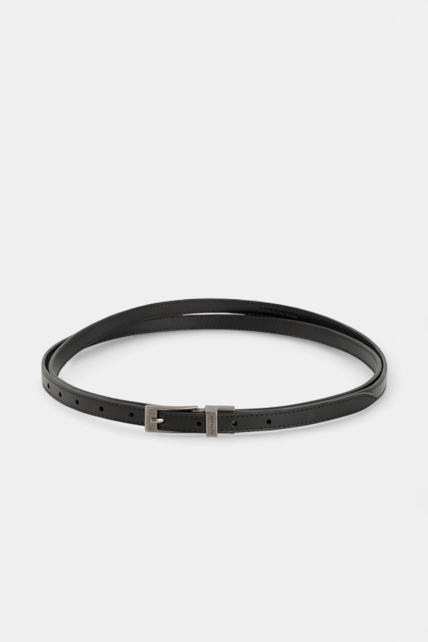 Черный двойной кожаный ремень 0015-5-184 BAZHANE