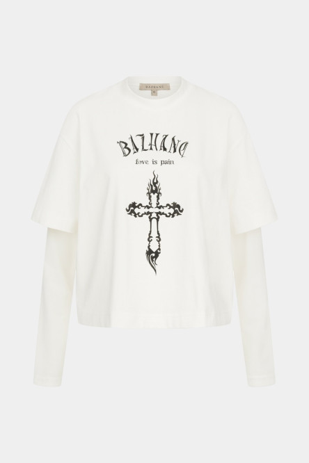 Молочный лонгслив Layered T-shirt