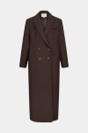 Коричневе оверсайз пальто зі шкіряним поясом