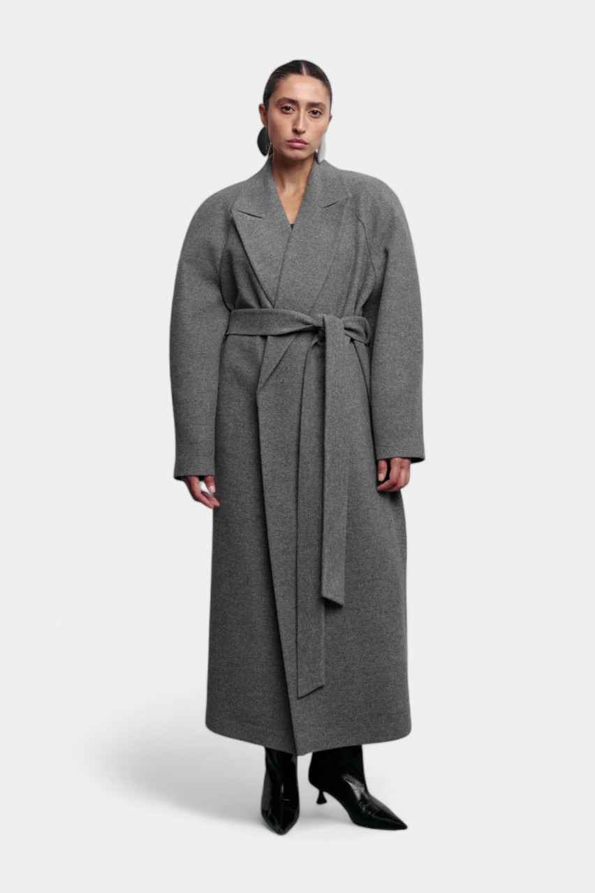 Сіре пальто Banian Coat 1097-7-5 BÁZHANE