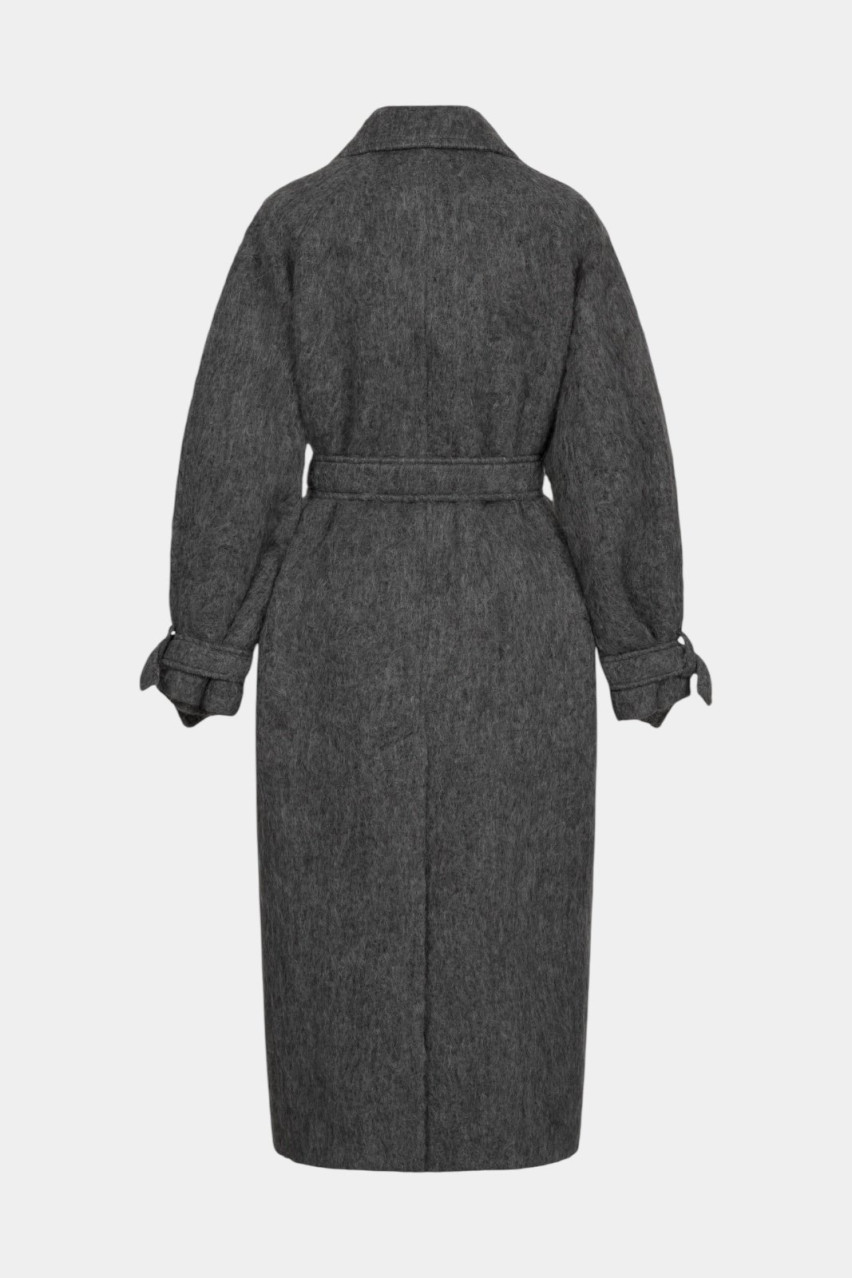 Графітове пальто максі зі спущеним рукавом 110-18-29 BÁZHANE