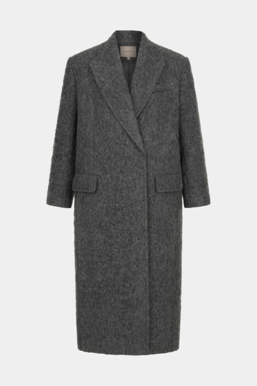 Графітове оверсайз пальто з вовни альпаки 108-1005-1 BÁZHANE