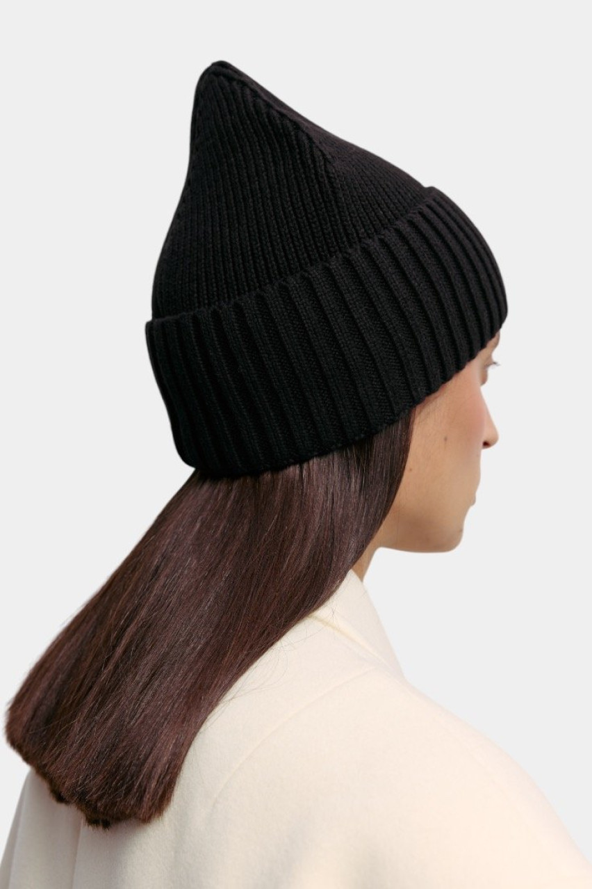 Черная шерстяная шапка 3000-4-18 BÁZHANE