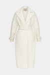 Молочне пальто максі зі спущеним рукавом