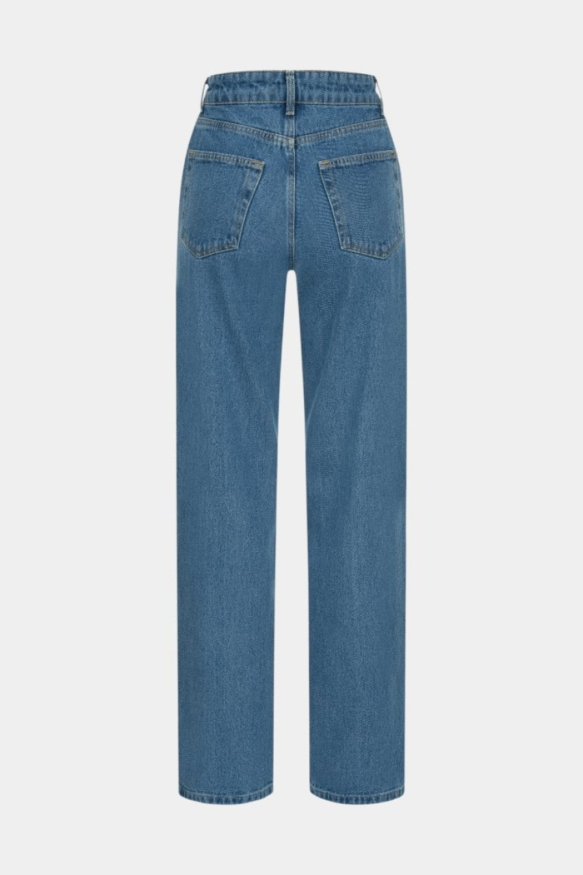 Сині джинси прямого крою 1001-2-1 BÁZHANE