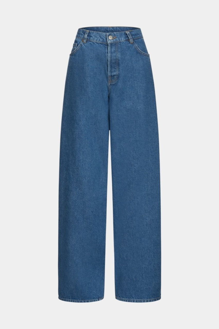Сині джинси широкого крою 1002-2 BÁZHANE
