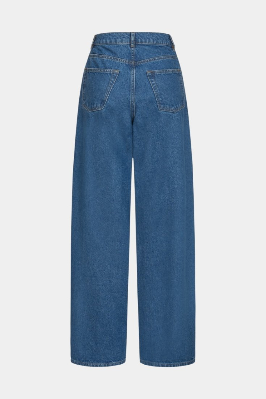 Сині джинси широкого крою 1002-2 BÁZHANE