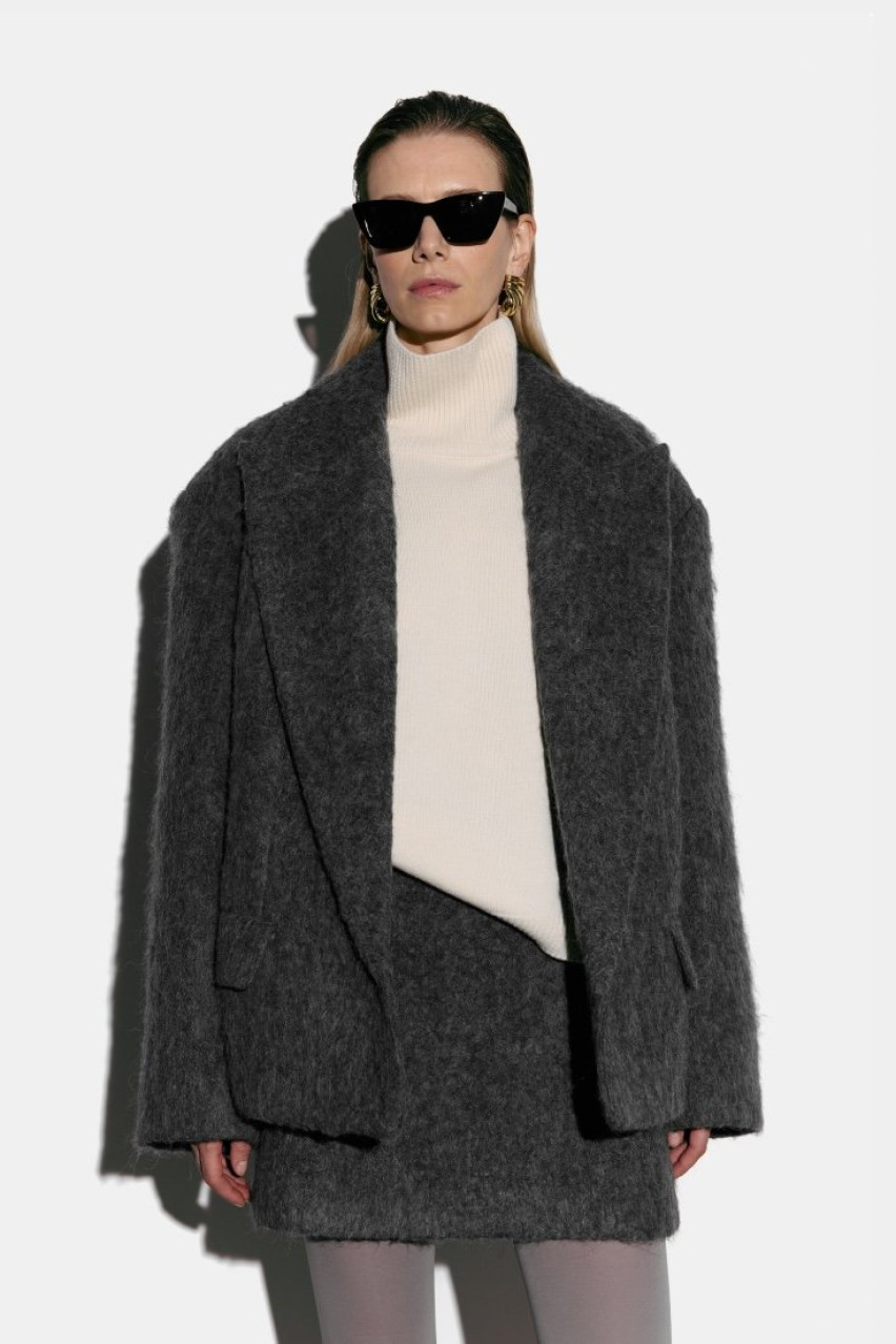 Графитовая юбка Fuzzy Alpaca 1108-18-35 BÁZHANE