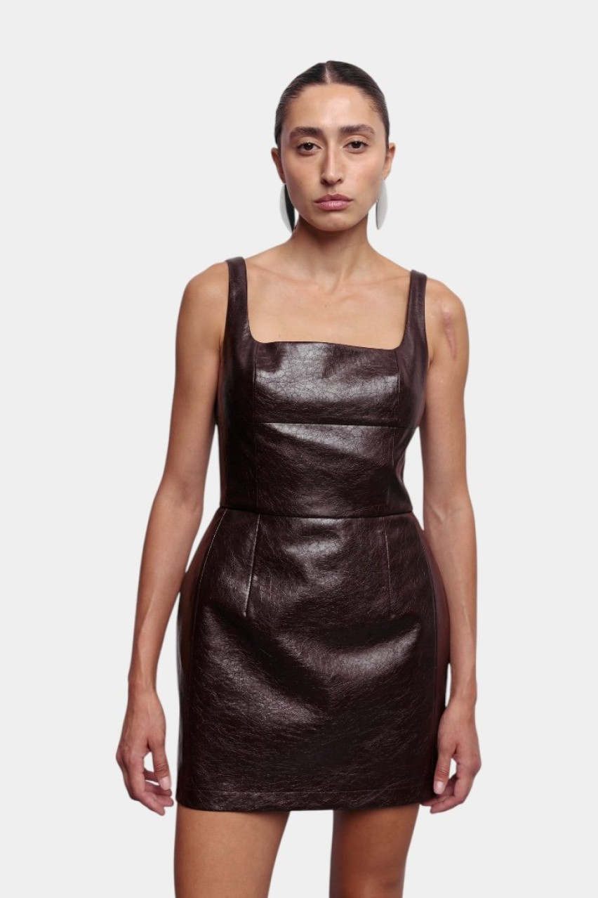 Бордовое миниплатье Vinous 1101-21-26 BÁZHANE