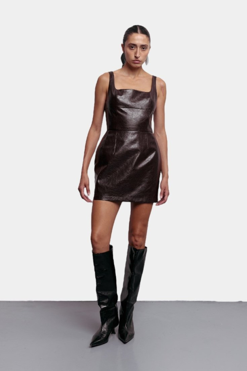 Бордовое миниплатье Vinous 1101-21-26 BÁZHANE