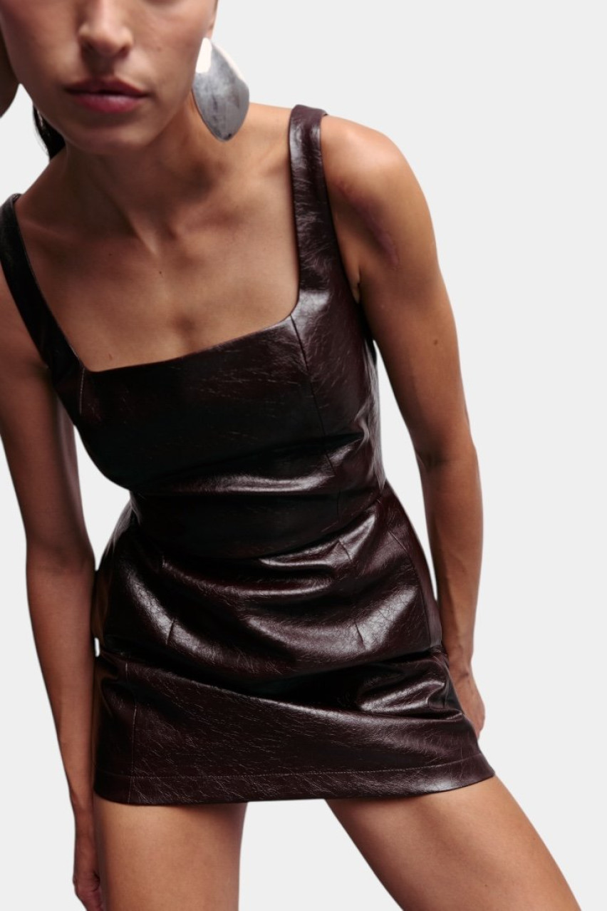 Бордовое миниплатье Vinous 1101-21-26 BÁZHANE