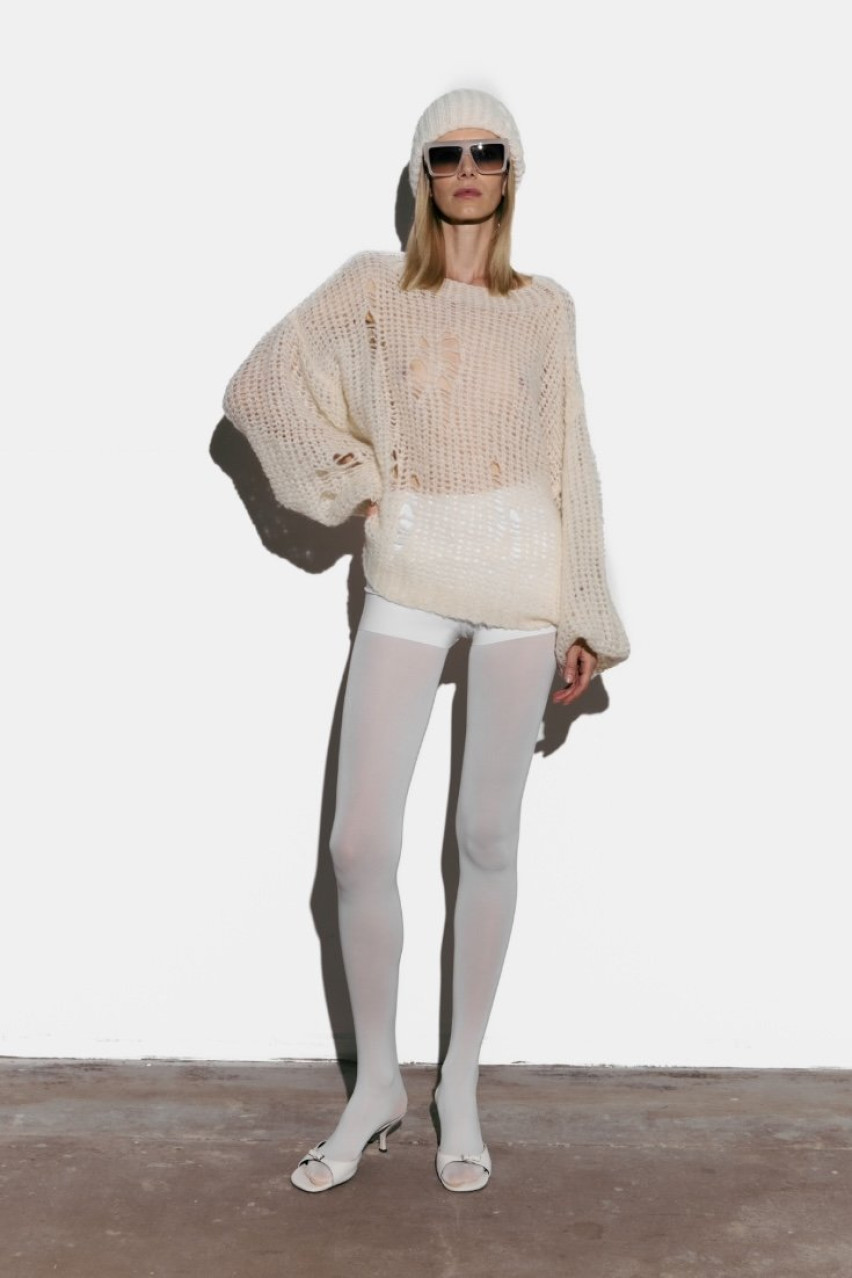 Молочный свитер Alpaca 4055-3 BÁZHANE