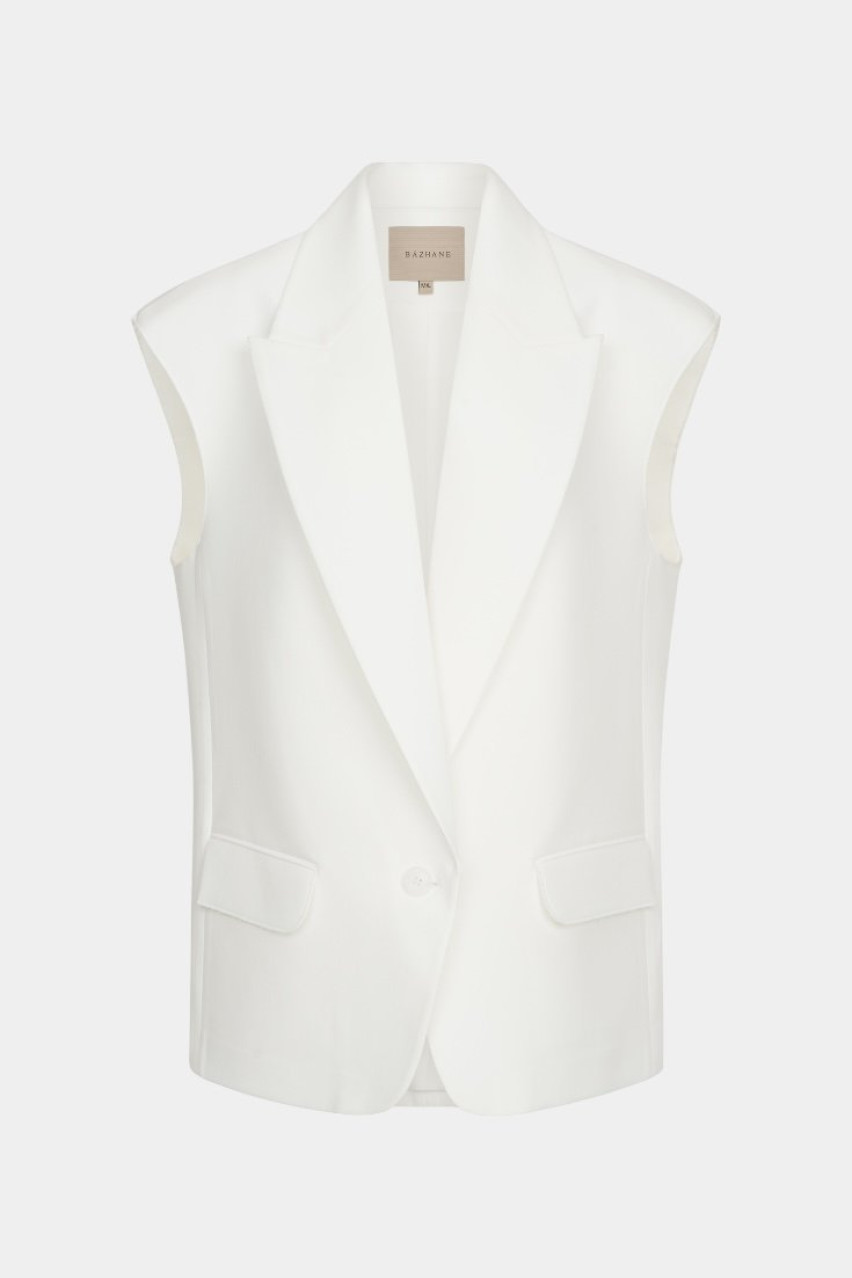 Молочный оверсайз жилет WWT-VS1079-3-12 BÁZHANE