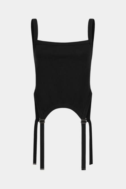 Чорна майка з гартерами