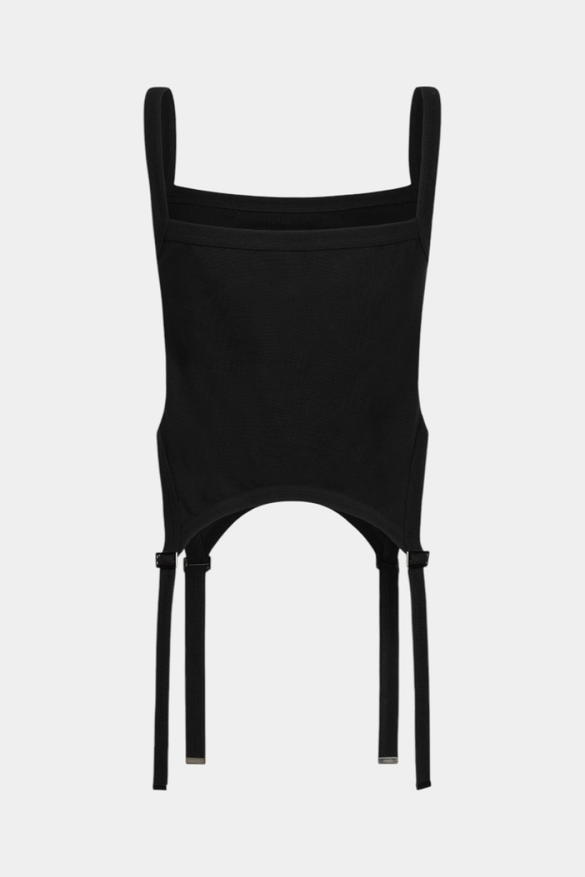 Чорна майка з гартерами WWT-TS1028-2-52 BÁZHANE