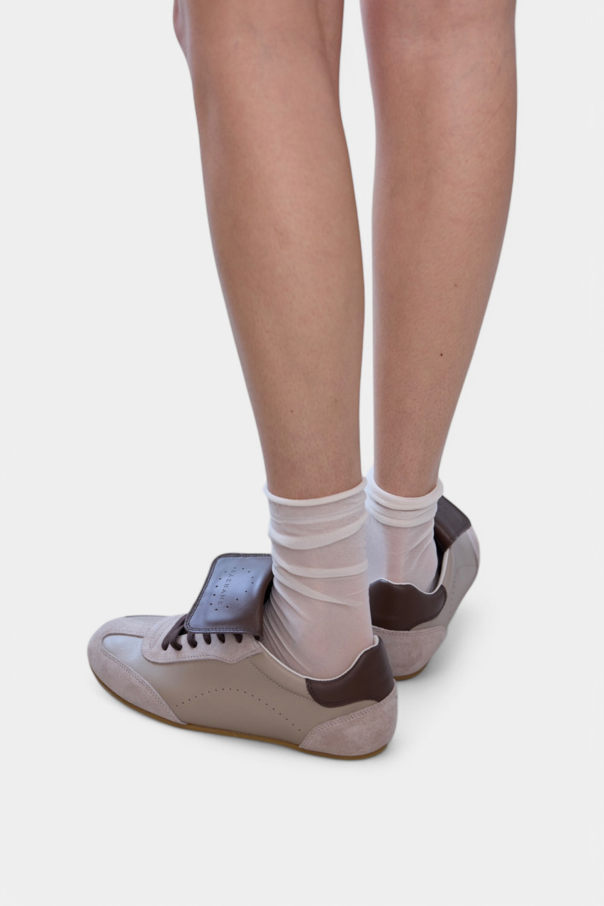 Бежевые кеды Nostalgia с коричневыми деталями SW-SK01-14-70 BÁZHANE