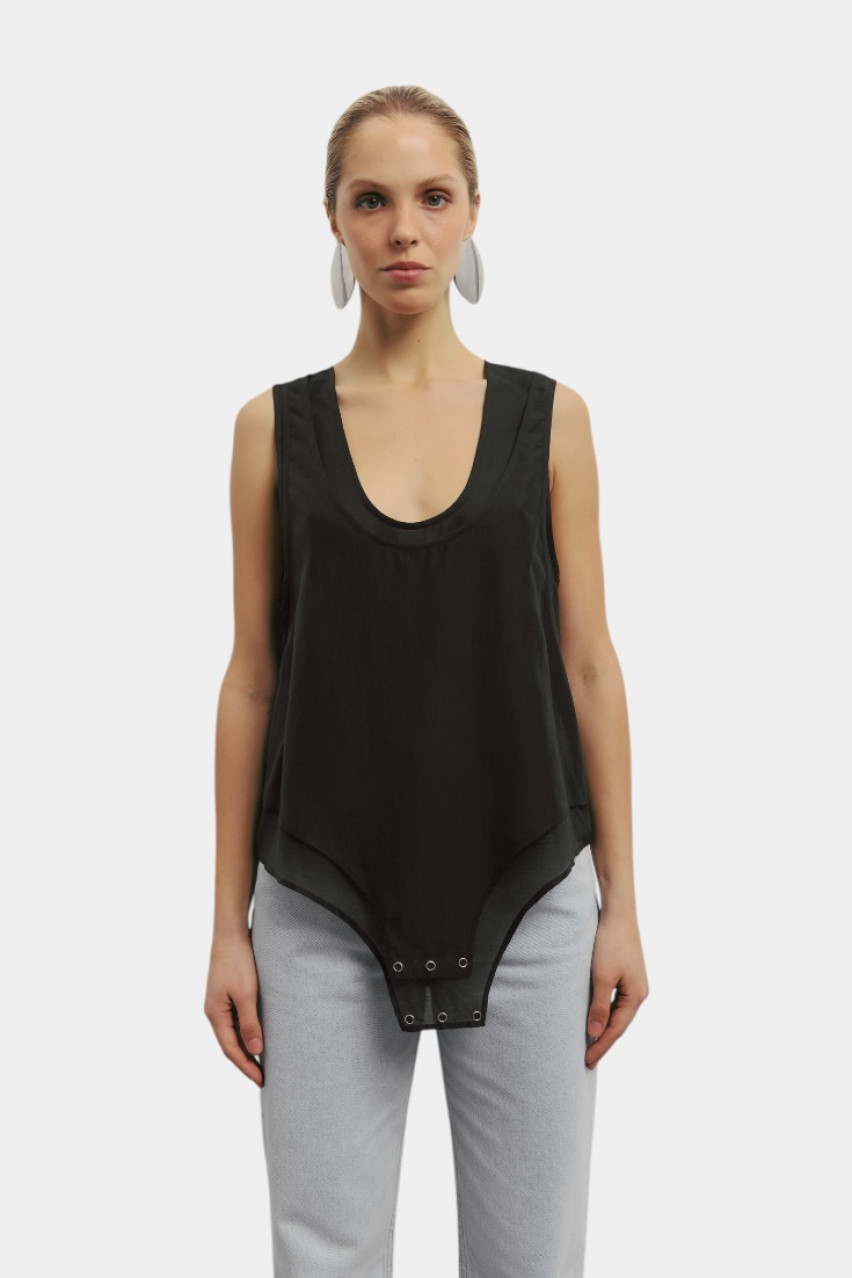 Чорна майка Ballet WWT-TS6203-2-46 BÁZHANE