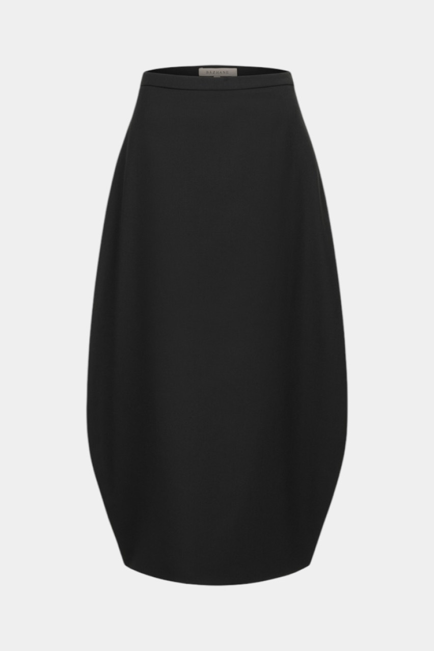 Чорна мідіспідниця О-силуету WWB-SK1102-2-11 BÁZHANE